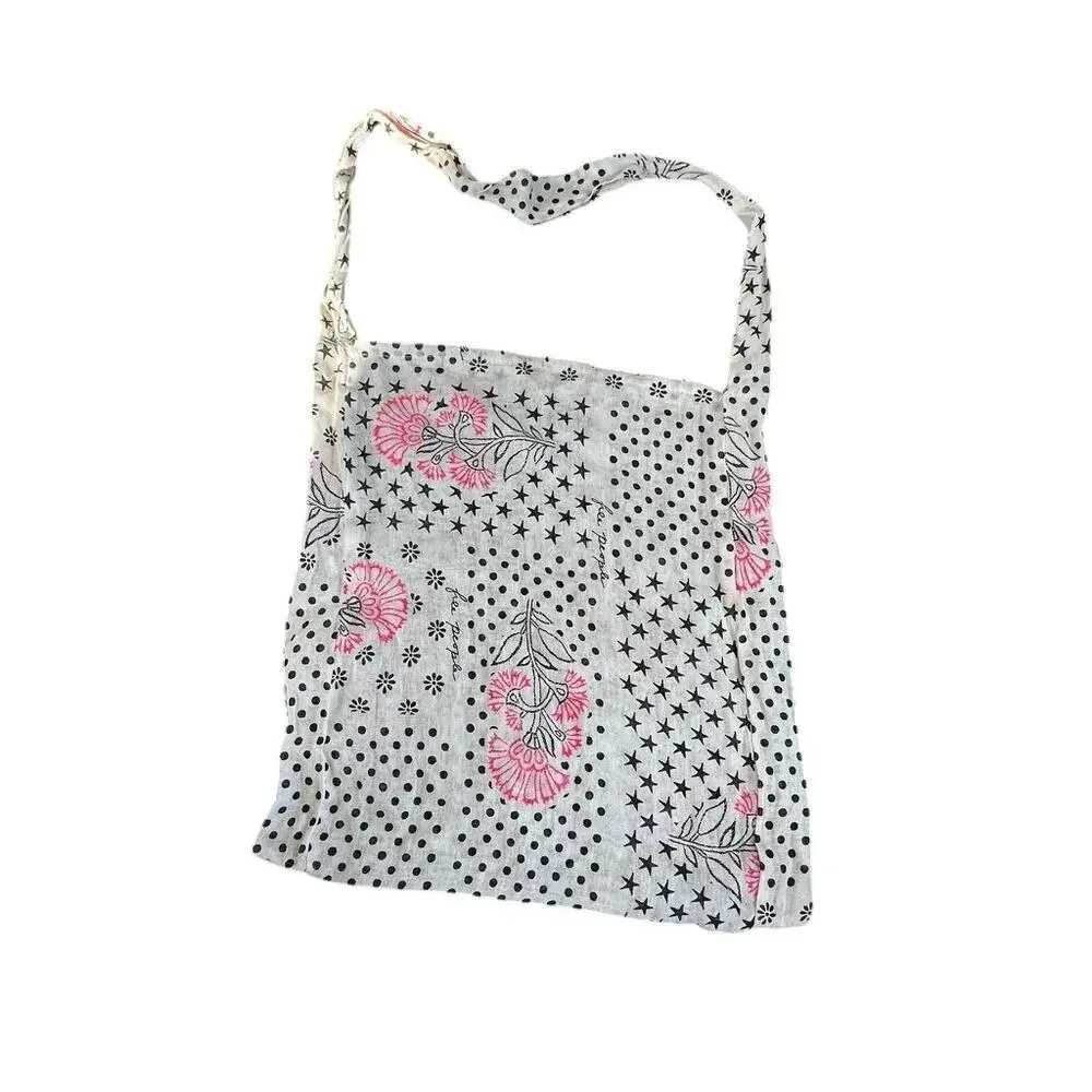 Free People lightweight colorful bag boho bohemian gypsy tote bag floral w dots